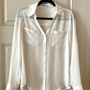 Express White Button Up Dress Shirt